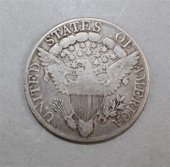 A U.S. 1806 silver half-dollar,